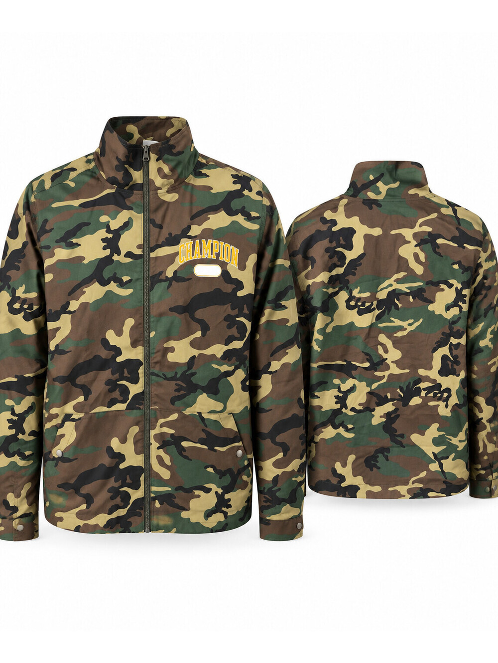 Champion Cotton Twill Woodland Camo Jacket Men's Medium Full Zip NWT $65 MSRP
